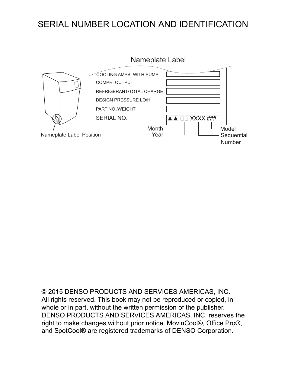 Serial number location and identification, Nameplate label | MovinCool Office Pro W20 User Manual | Page 2 / 38