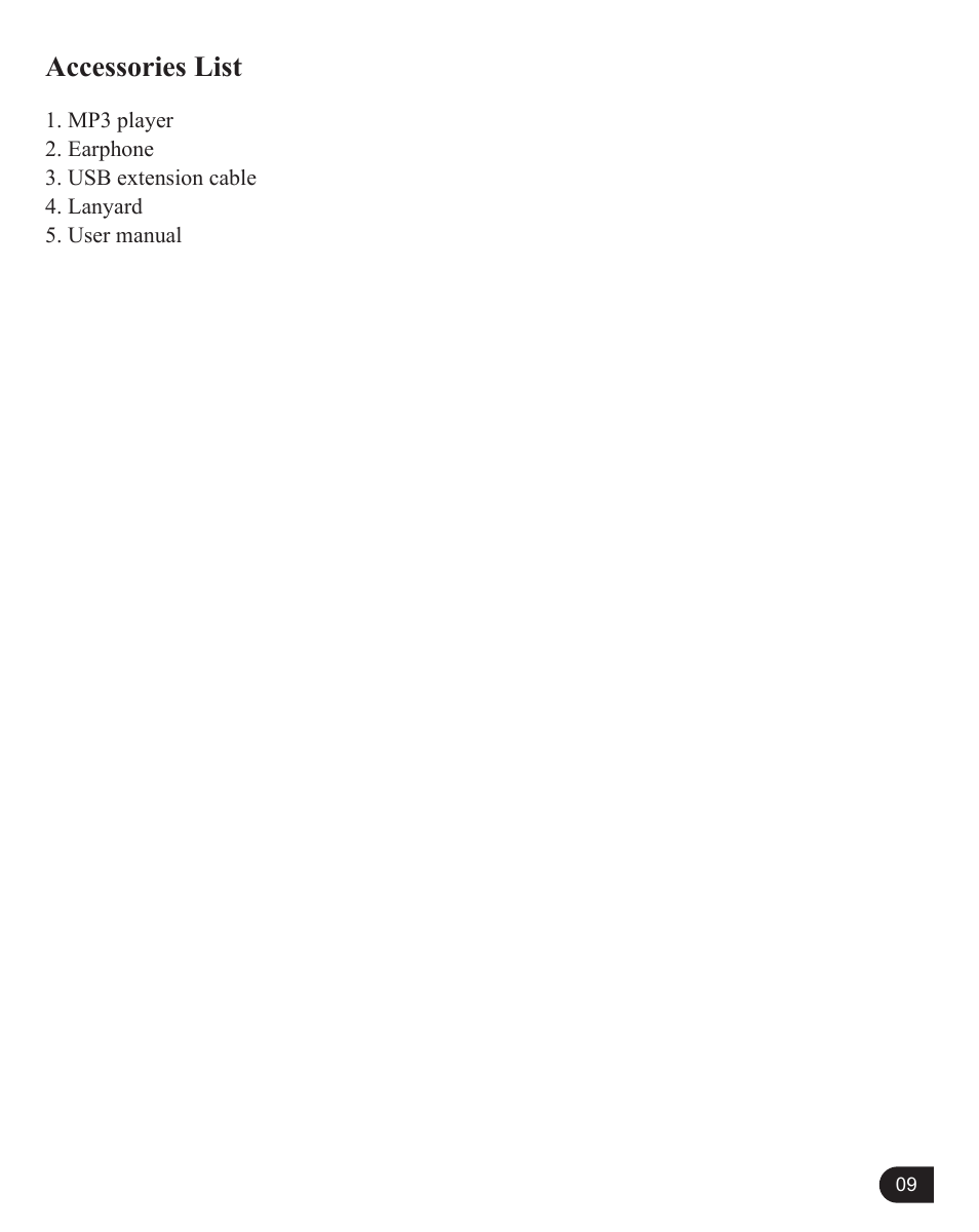 Accessories list | MyMusix PD-6070 User Manual | Page 10 / 33