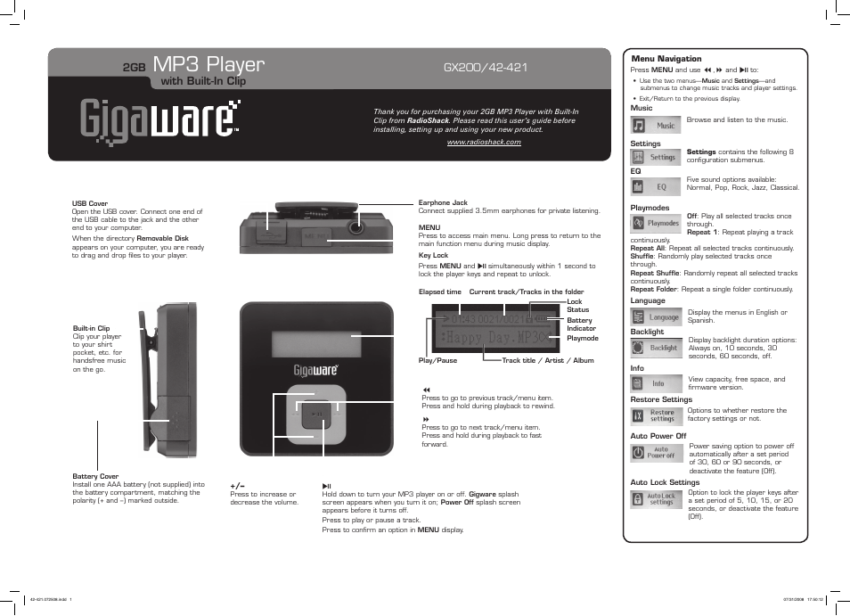 MyMusix 42-421 User Manual | 2 pages