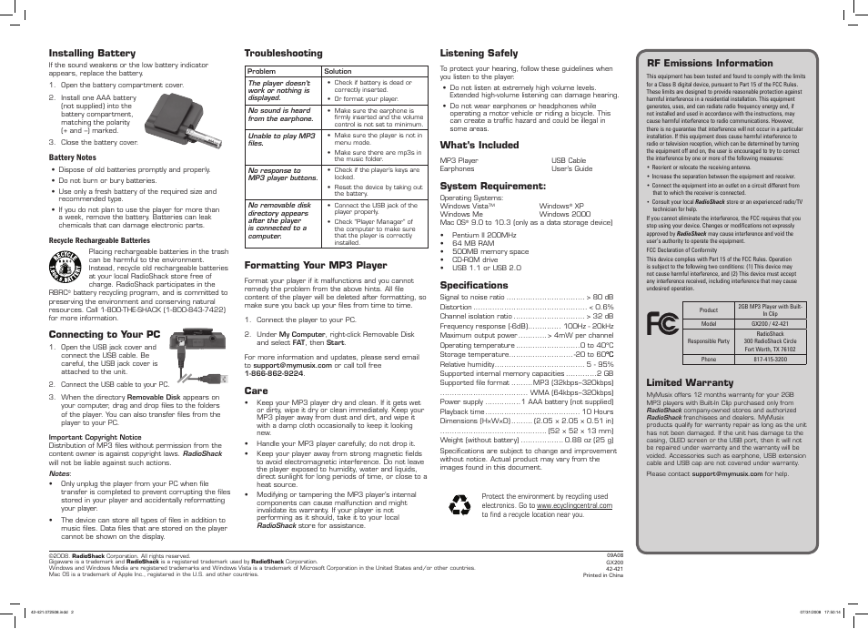 MyMusix 42-421 User Manual | Page 2 / 2