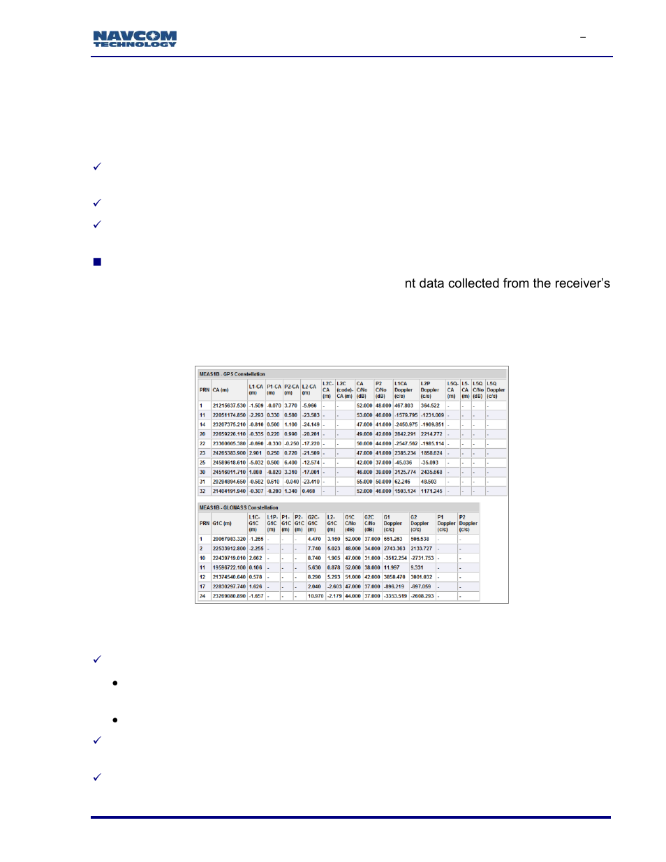 Figure 54: measurements screen | NavCom SF-3050 Rev.I User Manual | Page 67 / 196