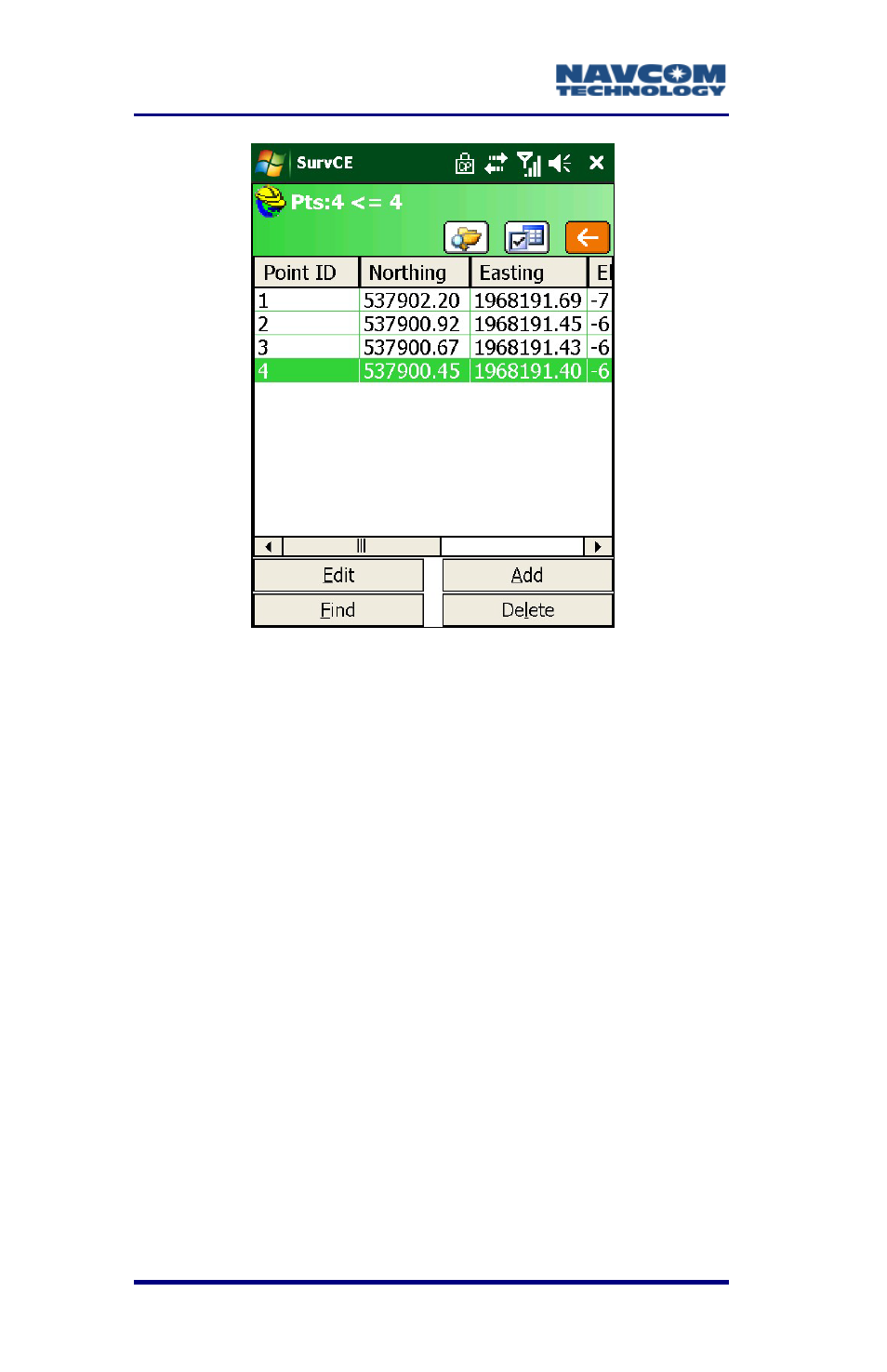 Figure 67: points submenu | NavCom SurveCE Integration Rev.A User Manual | Page 112 / 150