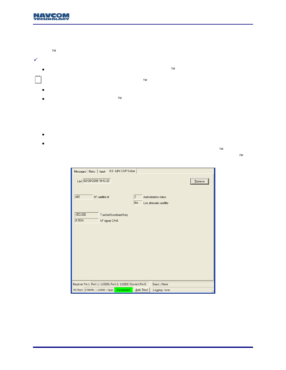 D3 – lbm dsp status, Figure 82: d3 – lbm dsp status | NavCom StarUtil Rev.G User Manual | Page 87 / 134