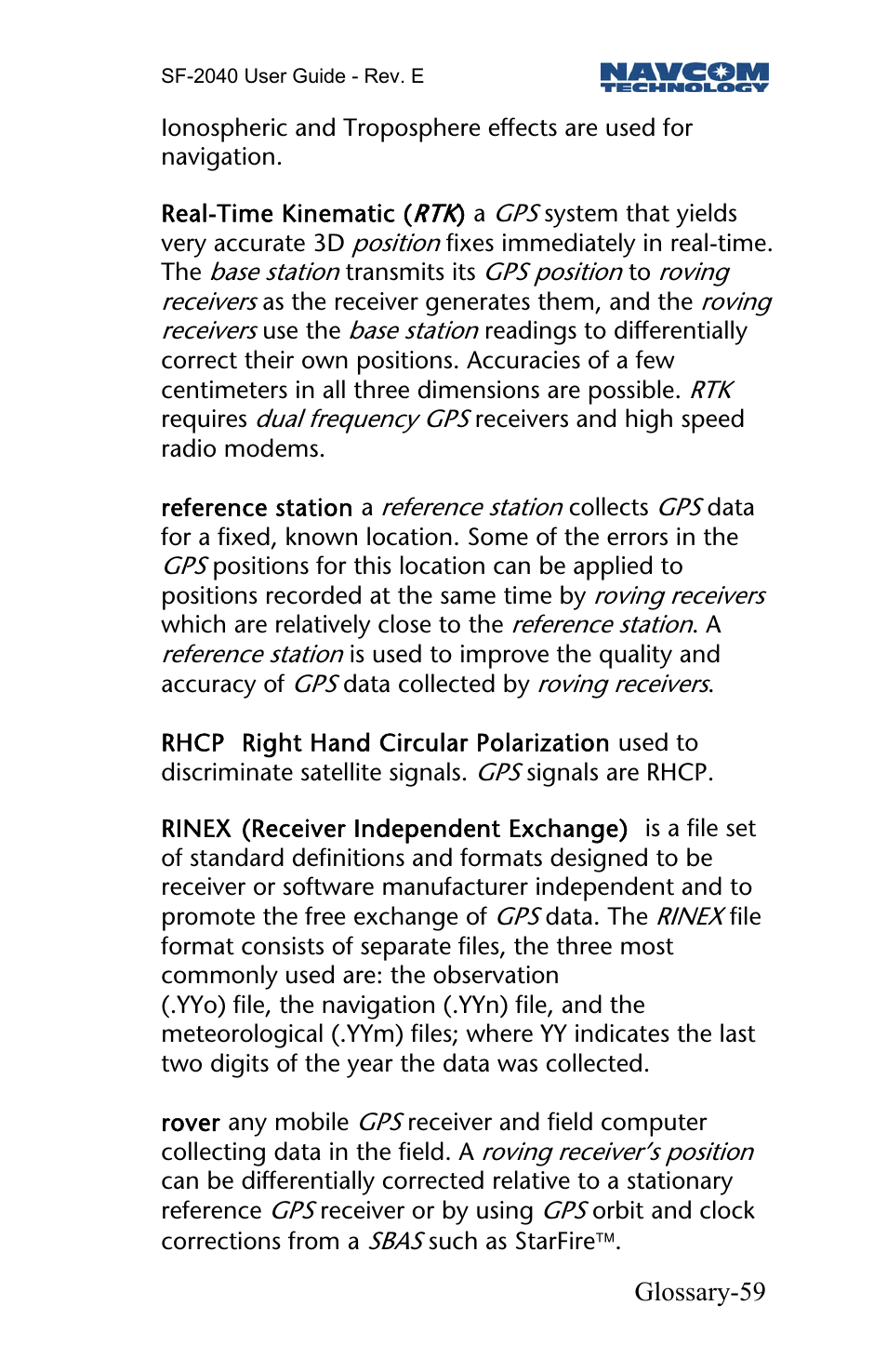 NavCom SF-2040 Rev.E User Manual | Page 61 / 63