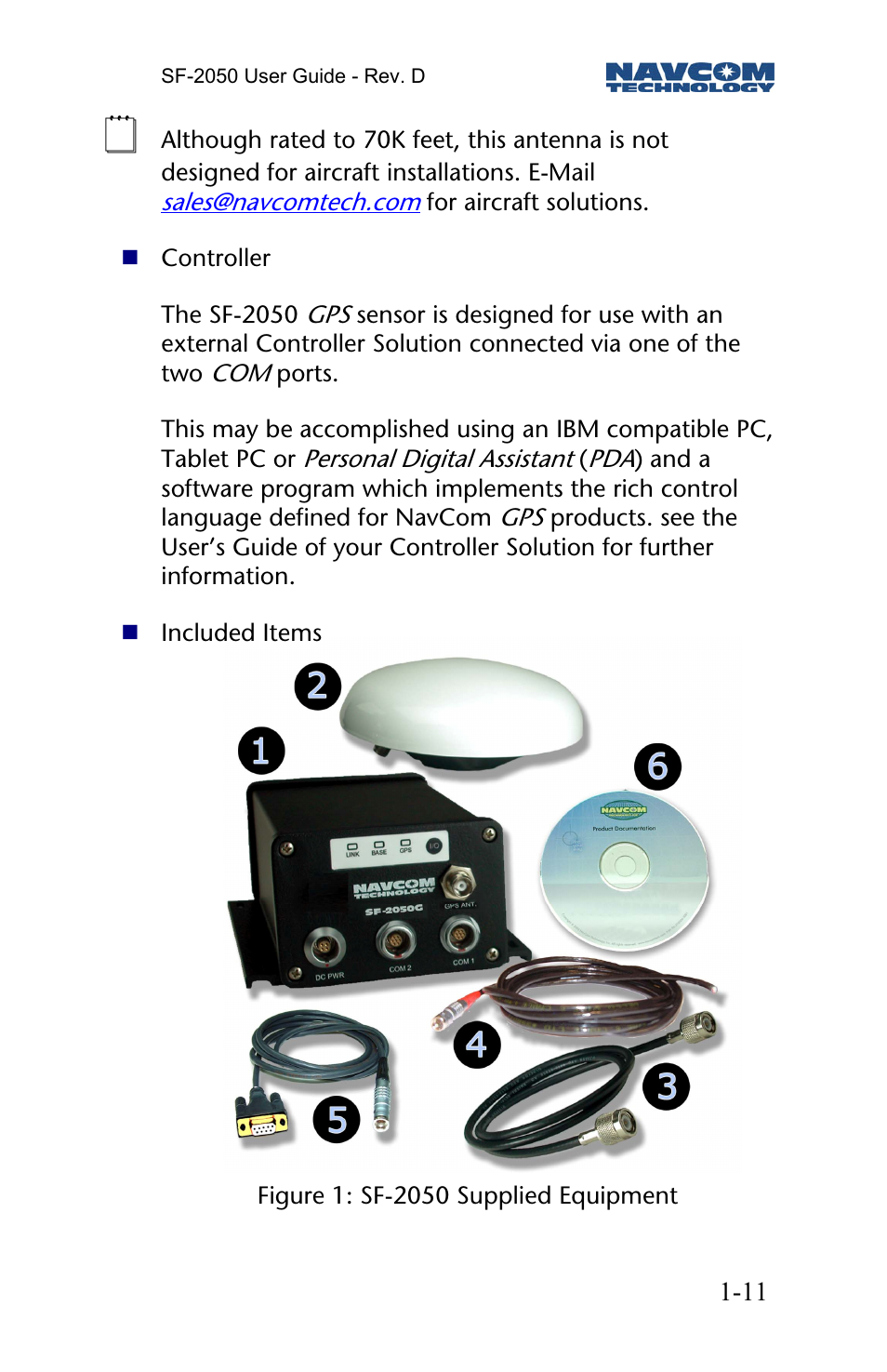 NavCom SF-2050 Rev.D User Manual | Page 13 / 65