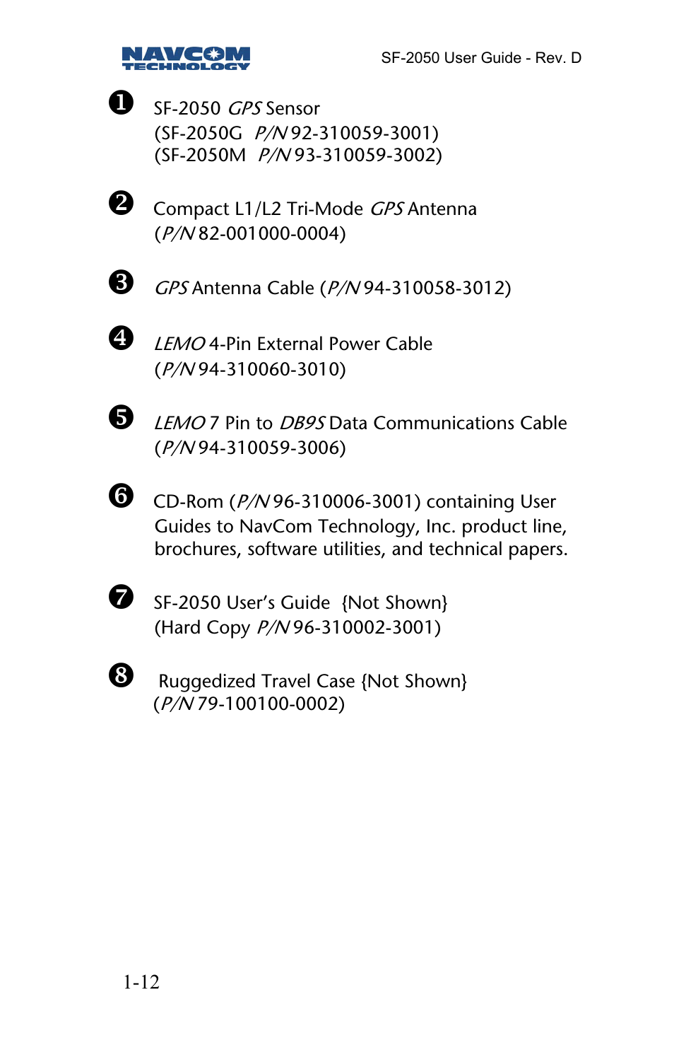 NavCom SF-2050 Rev.D User Manual | Page 14 / 65