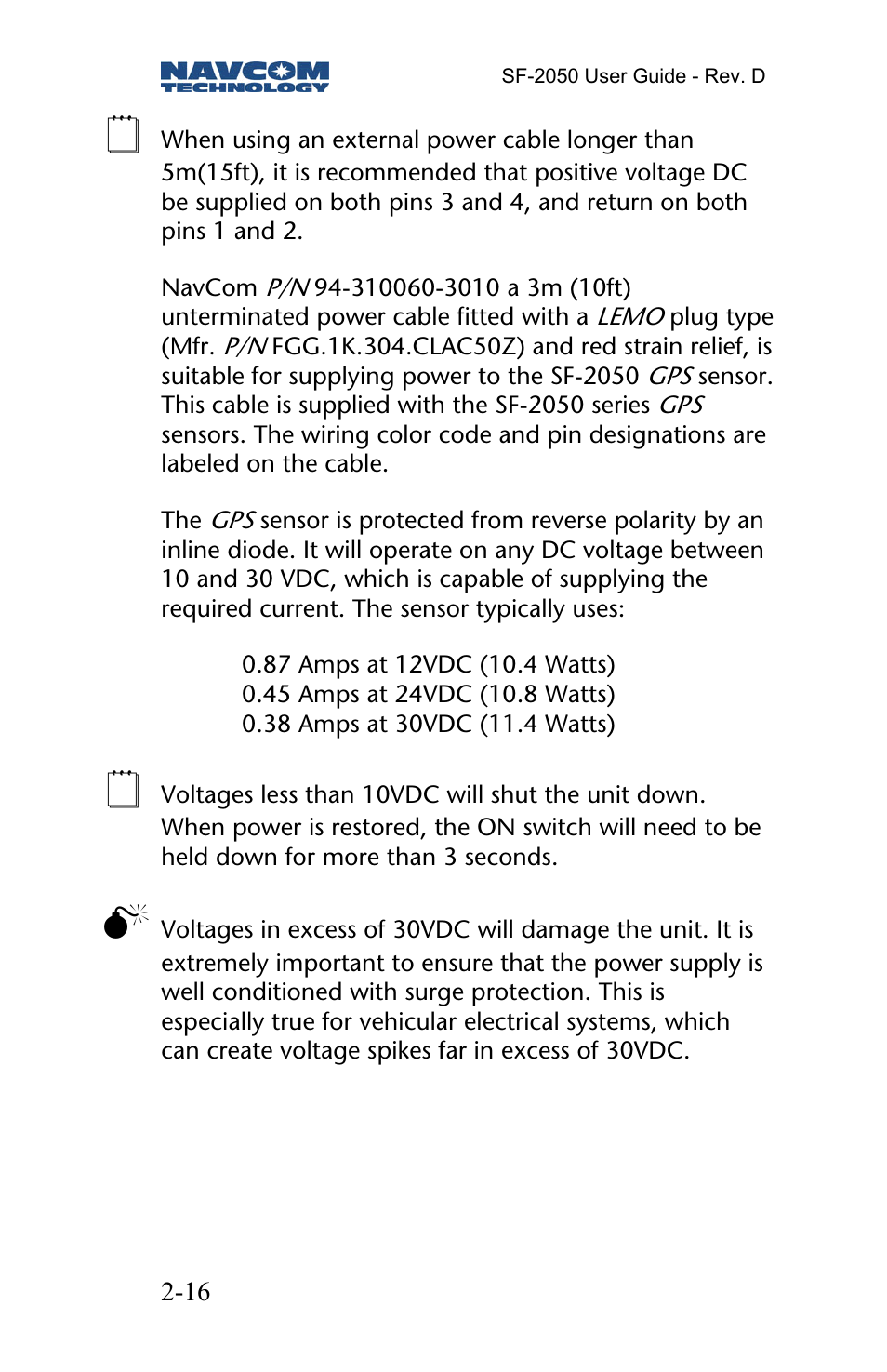 NavCom SF-2050 Rev.D User Manual | Page 18 / 65