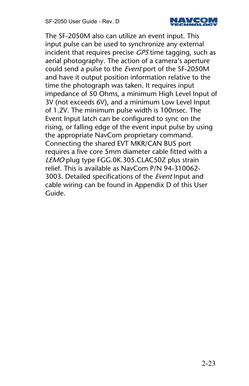 NavCom SF-2050 Rev.D User Manual | Page 25 / 65