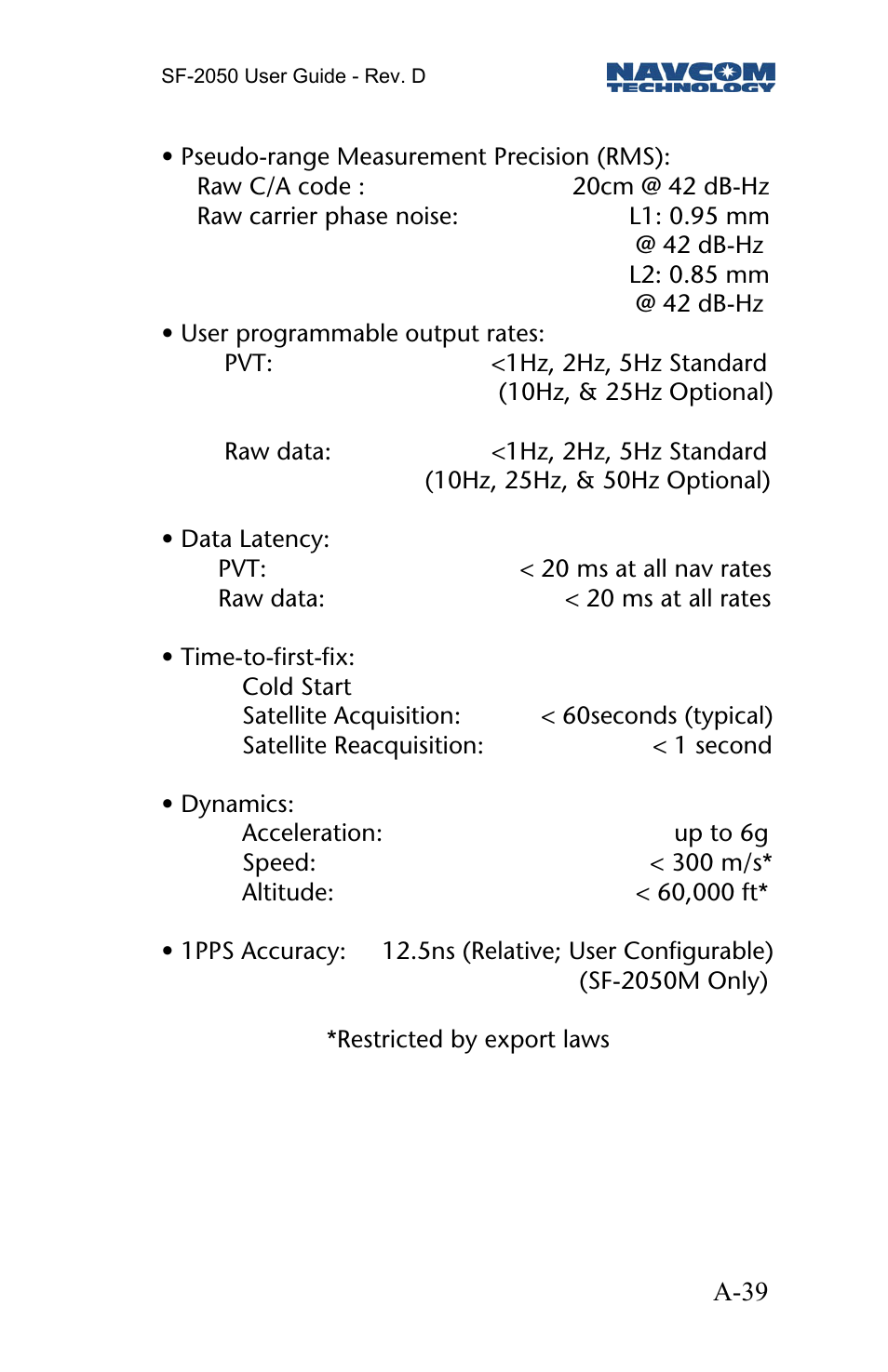 NavCom SF-2050 Rev.D User Manual | Page 41 / 65