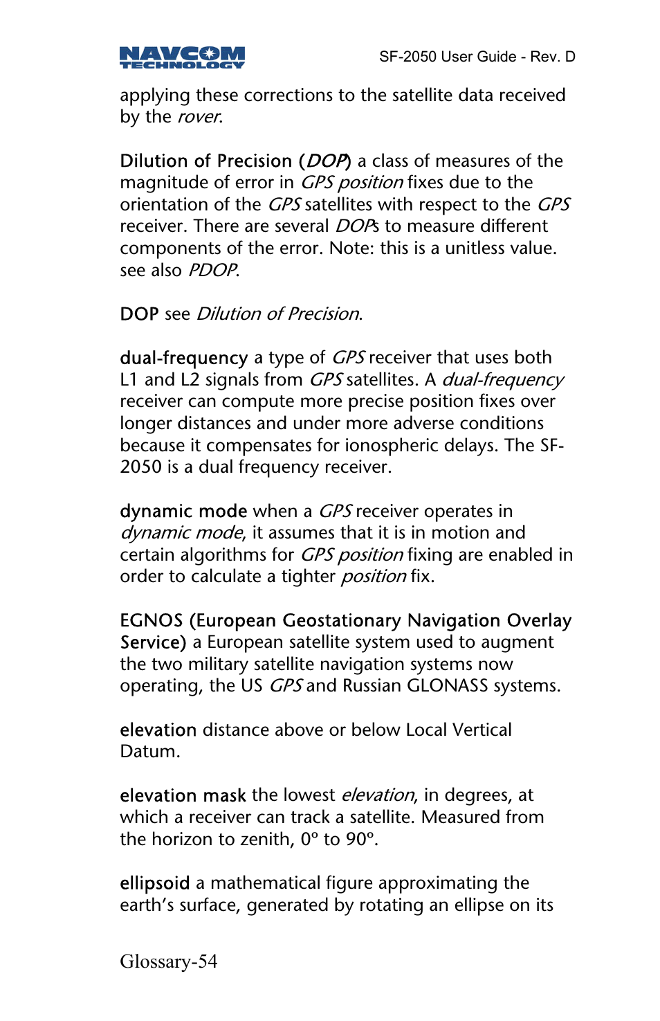 NavCom SF-2050 Rev.D User Manual | Page 56 / 65