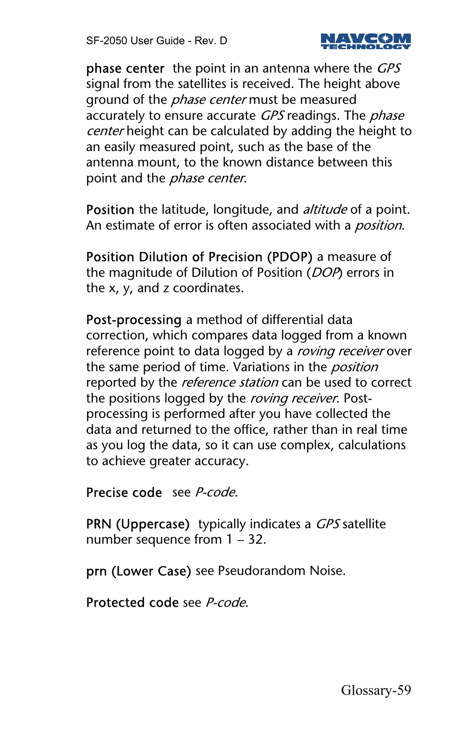 NavCom SF-2050 Rev.D User Manual | Page 61 / 65