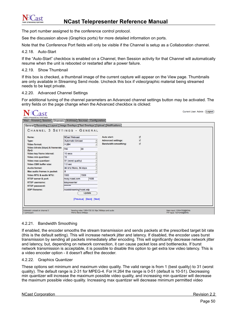 Ncast telepresenter reference manual | NCast Telepresenter M4 User Manual | Page 50 / 107