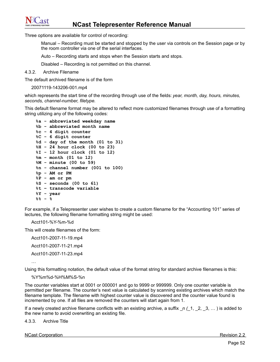 Ncast telepresenter reference manual | NCast Telepresenter M4 User Manual | Page 52 / 107