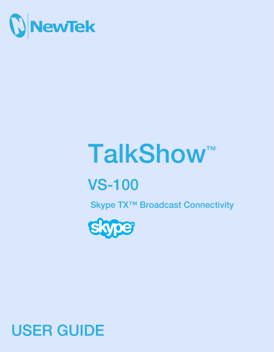 NewTek TalkShow VS-100 User Manual | 101 pages