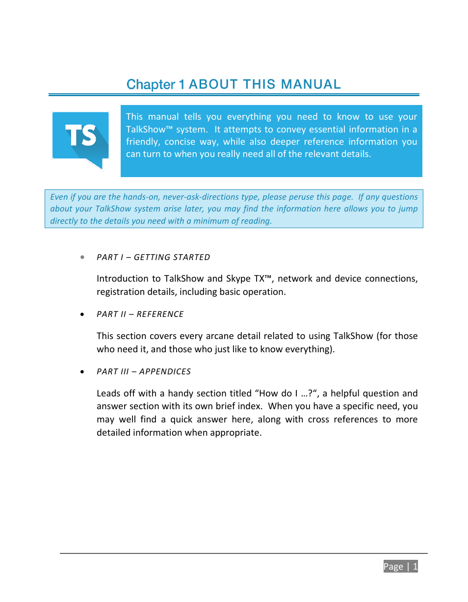 About this manual | NewTek TalkShow VS-100 User Manual | Page 9 / 101