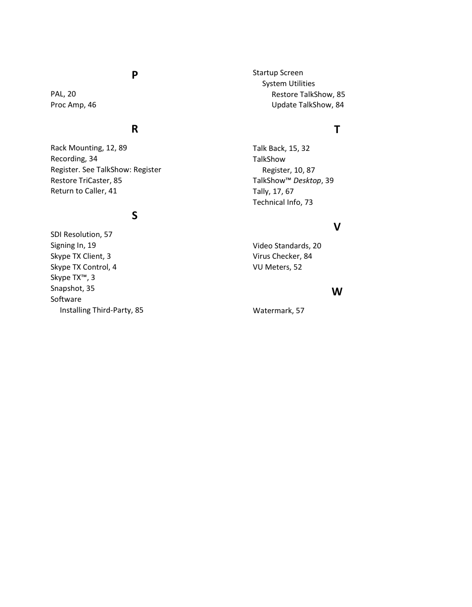 NewTek TalkShow VS-100 User Manual | Page 98 / 101