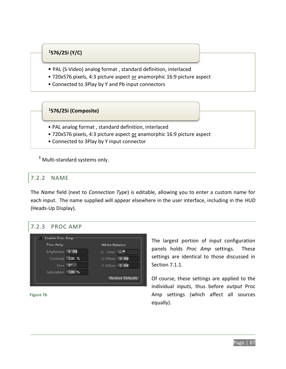 Name, Proc amp | NewTek 3Play 820 User Manual | Page 101 / 194