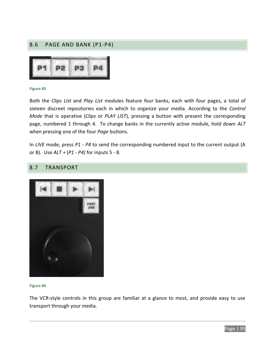 Transport | NewTek 3Play 820 User Manual | Page 109 / 194