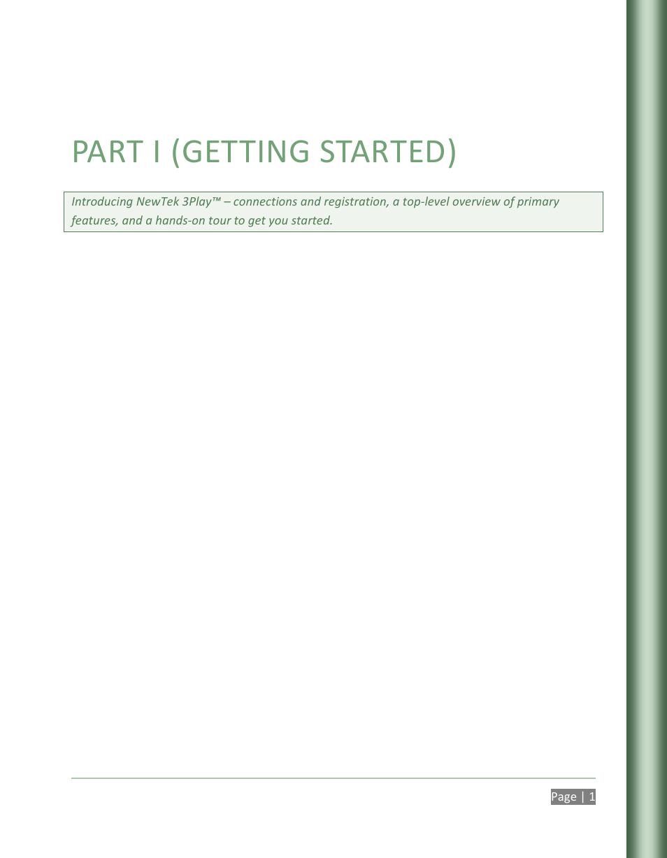 Part i (getting started) | NewTek 3Play 820 User Manual | Page 15 / 194