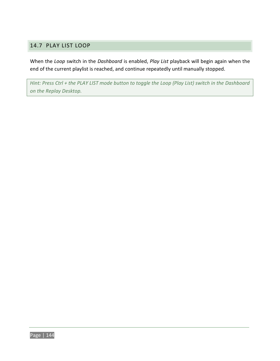 Play list loop | NewTek 3Play 820 User Manual | Page 158 / 194