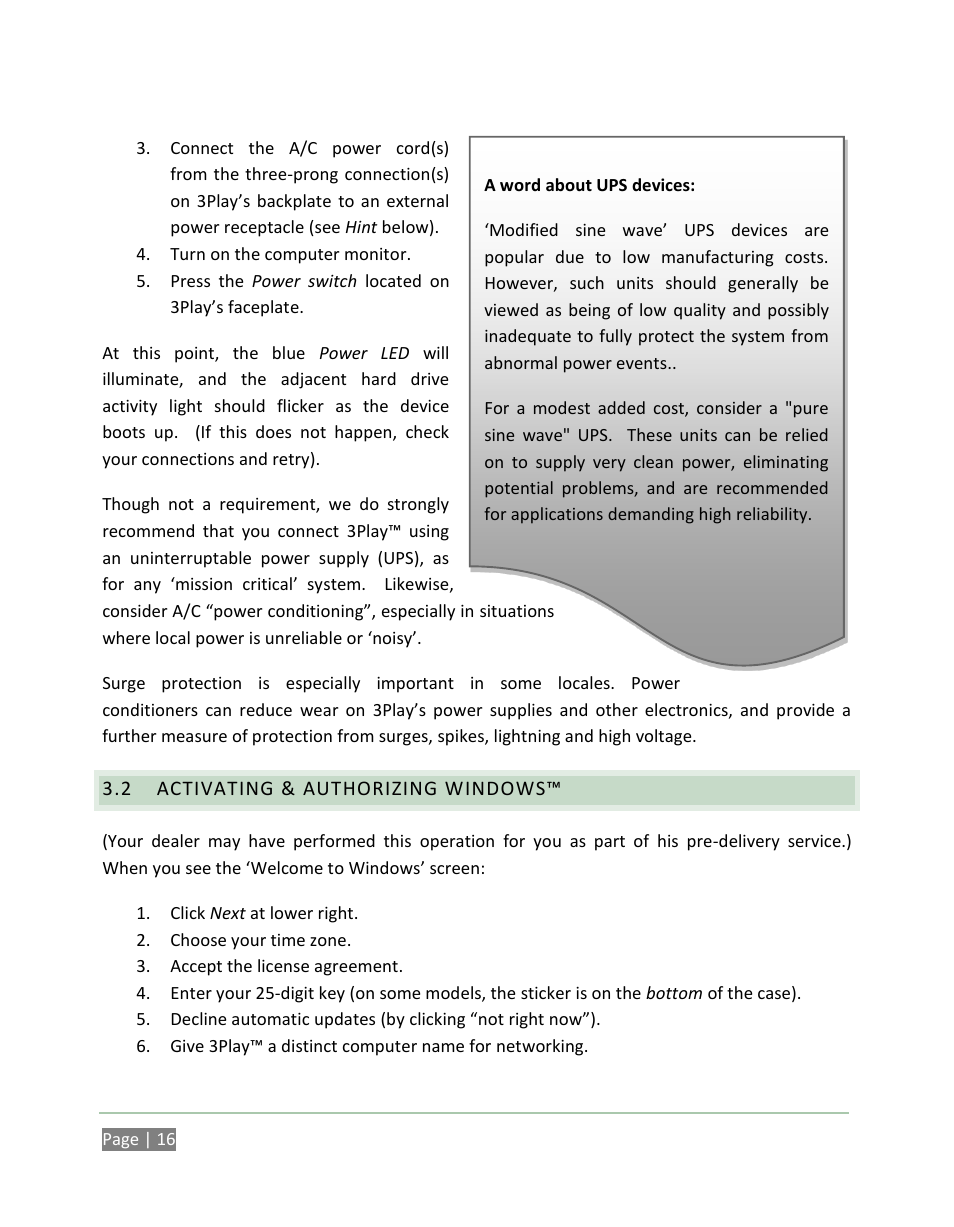 Activating & authorizing windows | NewTek 3Play 820 User Manual | Page 30 / 194