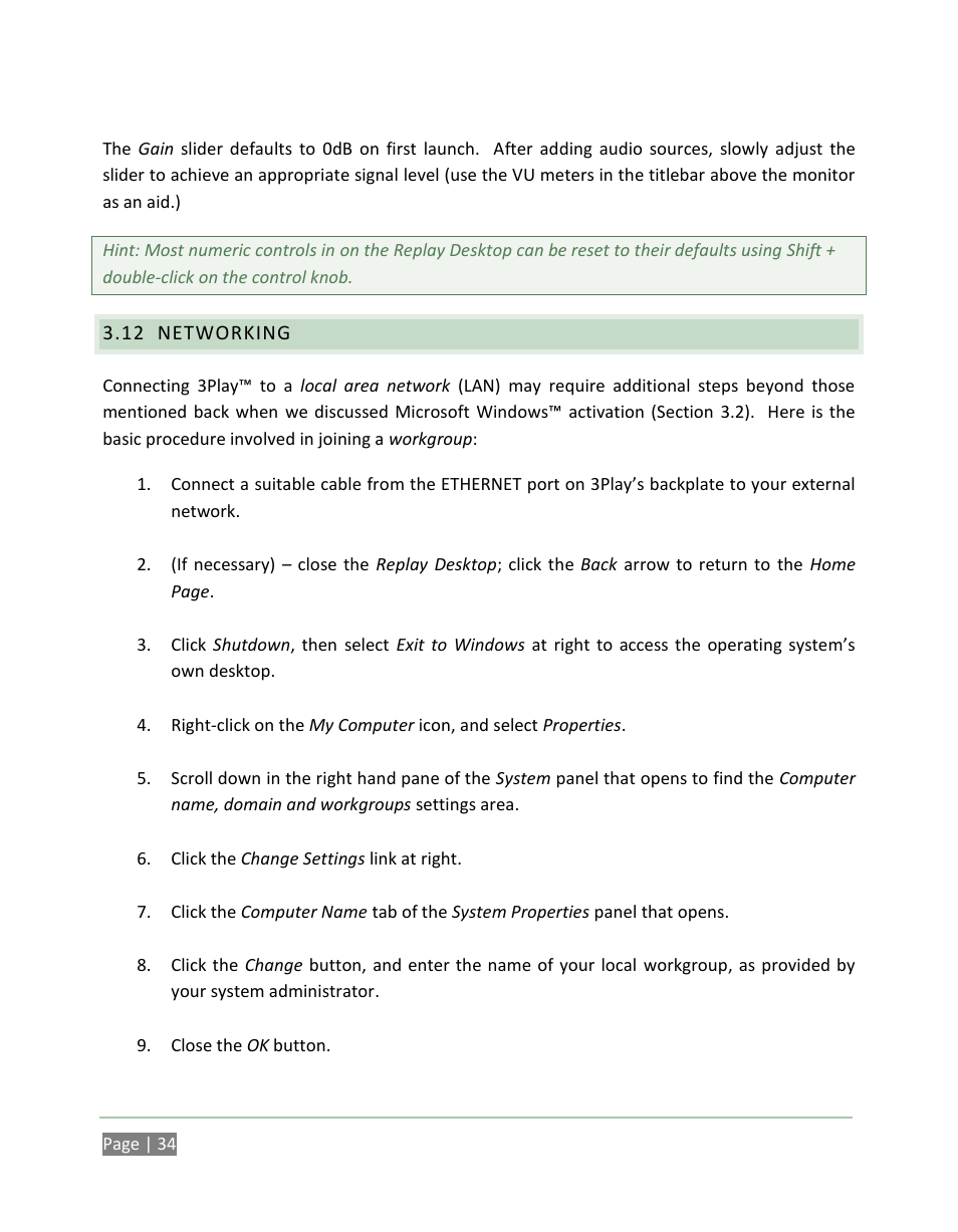 Networking | NewTek 3Play 820 User Manual | Page 48 / 194