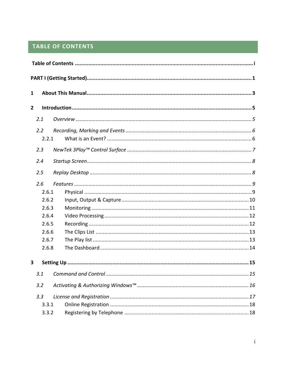 NewTek 3Play 820 User Manual | Page 5 / 194