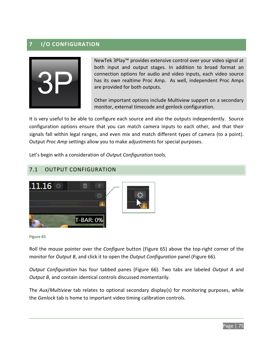 I/o configuration, Output configuration | NewTek 3Play 820 User Manual | Page 89 / 194