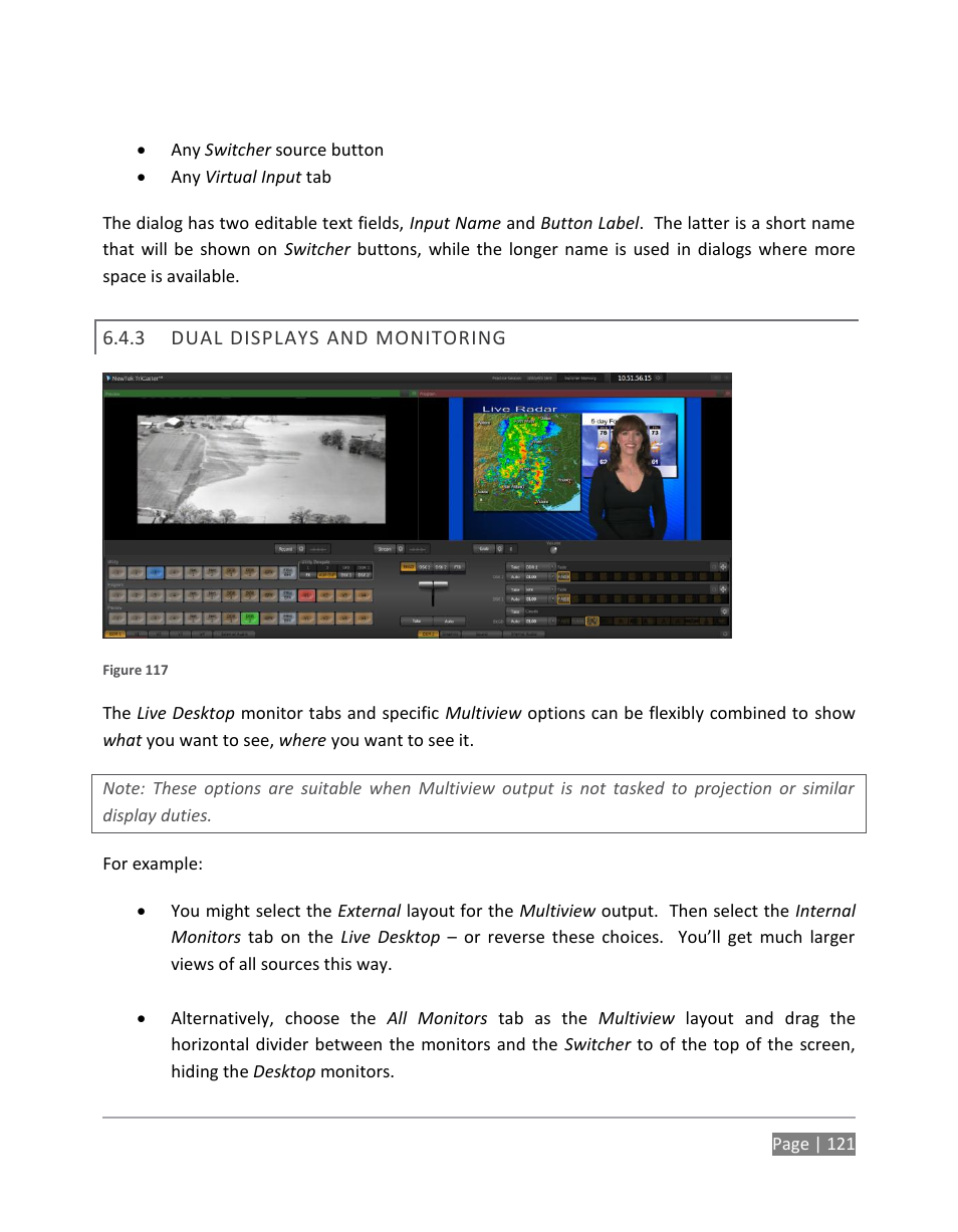 Dual displays and monitoring | NewTek TriCaster 855 User Manual | Page 137 / 368