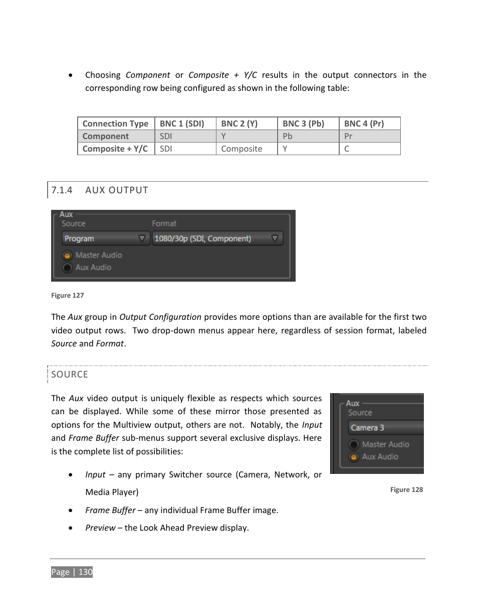 Aux output | NewTek TriCaster 855 User Manual | Page 146 / 368