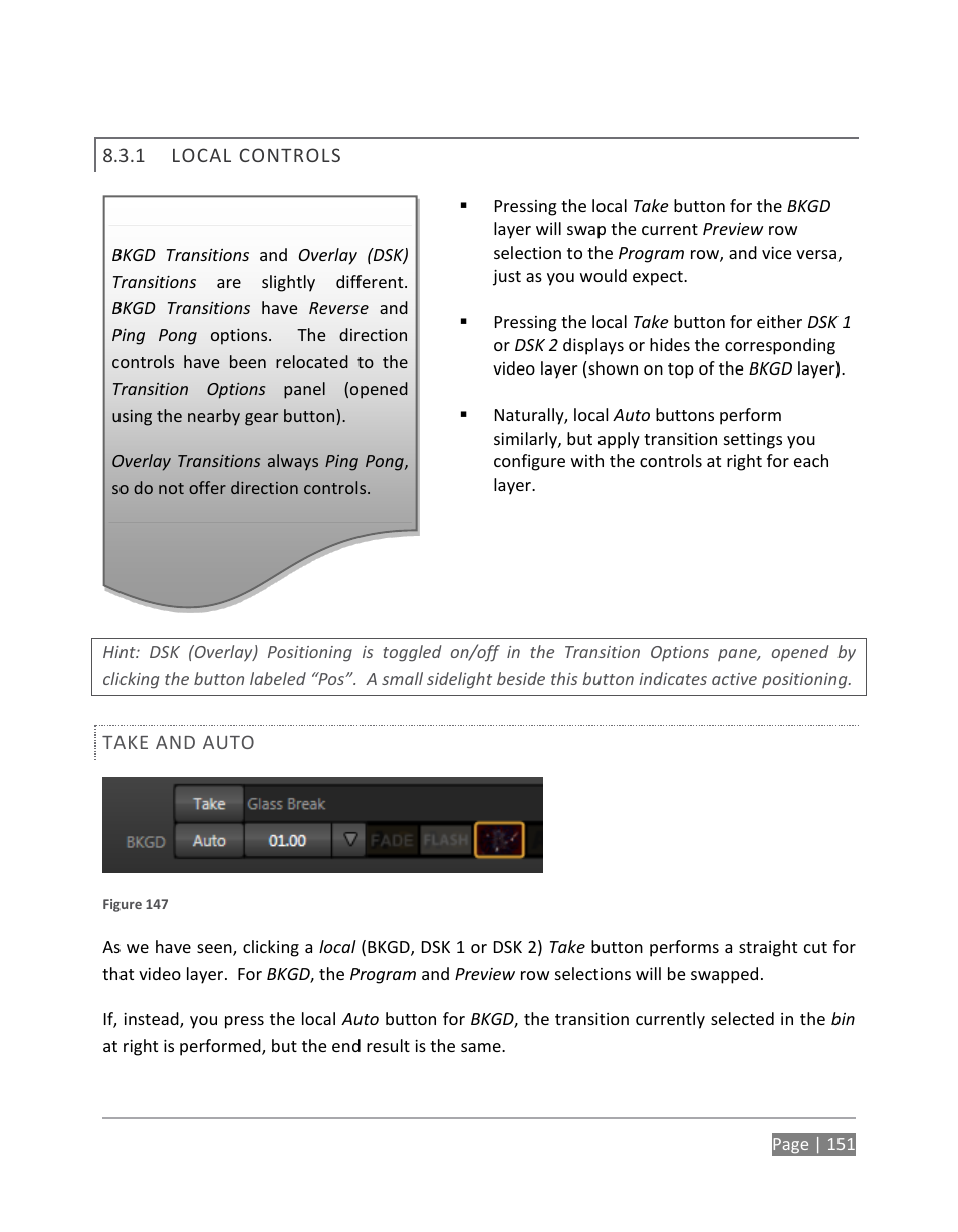 Local controls | NewTek TriCaster 855 User Manual | Page 167 / 368