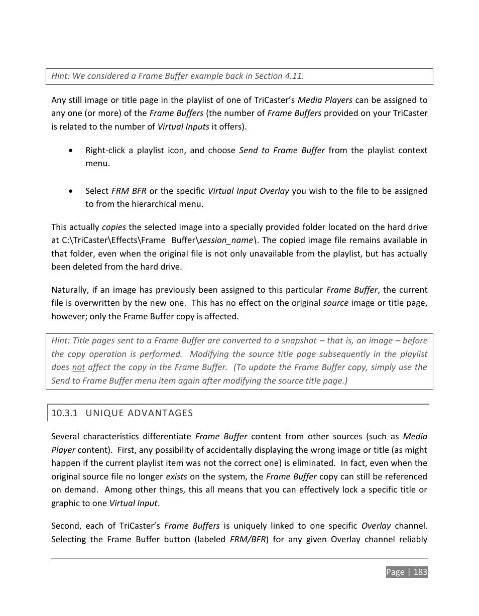 Unique advantages | NewTek TriCaster 855 User Manual | Page 199 / 368