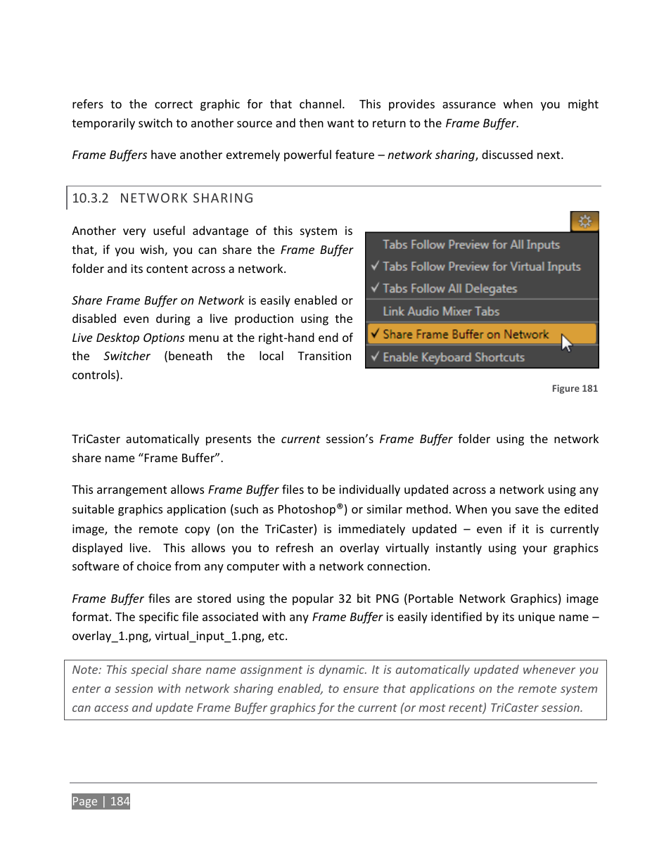 Network sharing | NewTek TriCaster 855 User Manual | Page 200 / 368