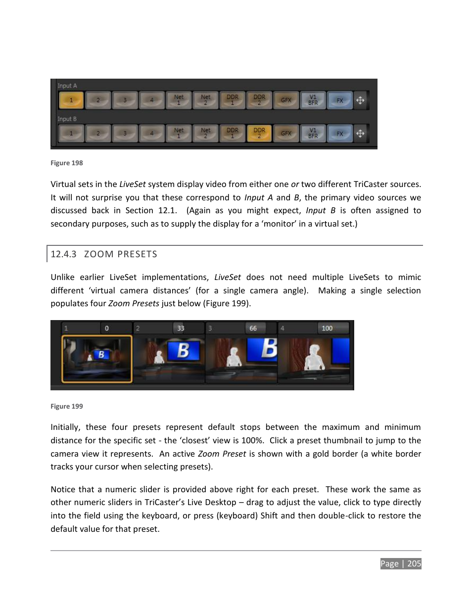 Zoom presets | NewTek TriCaster 855 User Manual | Page 221 / 368