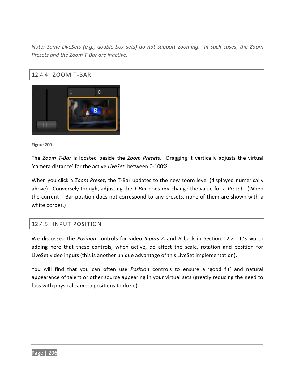 Zoom t-bar, Input position | NewTek TriCaster 855 User Manual | Page 222 / 368