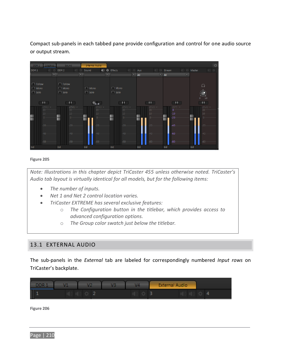 External audio, Figure 205) | NewTek TriCaster 855 User Manual | Page 226 / 368