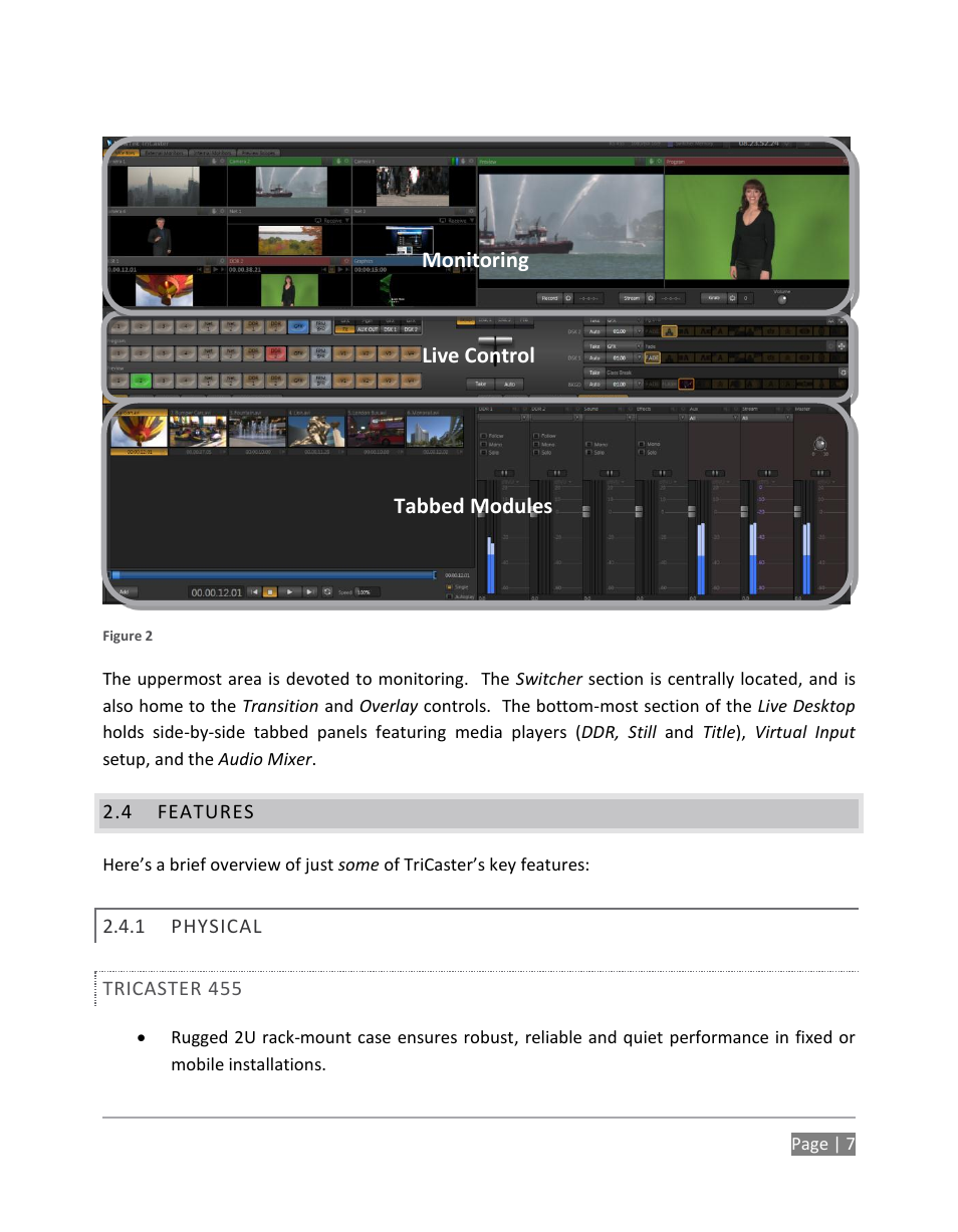 Features, Physical | NewTek TriCaster 855 User Manual | Page 23 / 368