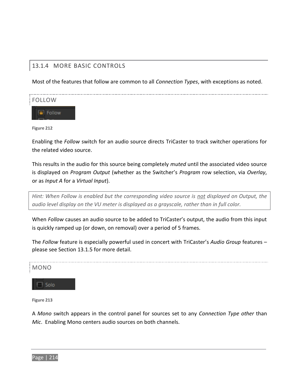 More basic controls | NewTek TriCaster 855 User Manual | Page 230 / 368