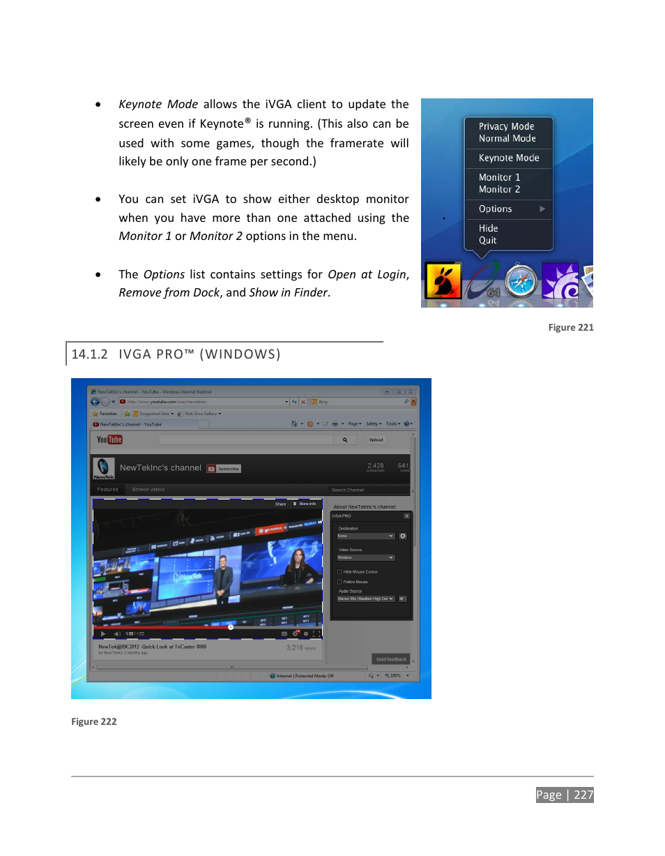 Ivga pro™ (windows) | NewTek TriCaster 855 User Manual | Page 243 / 368