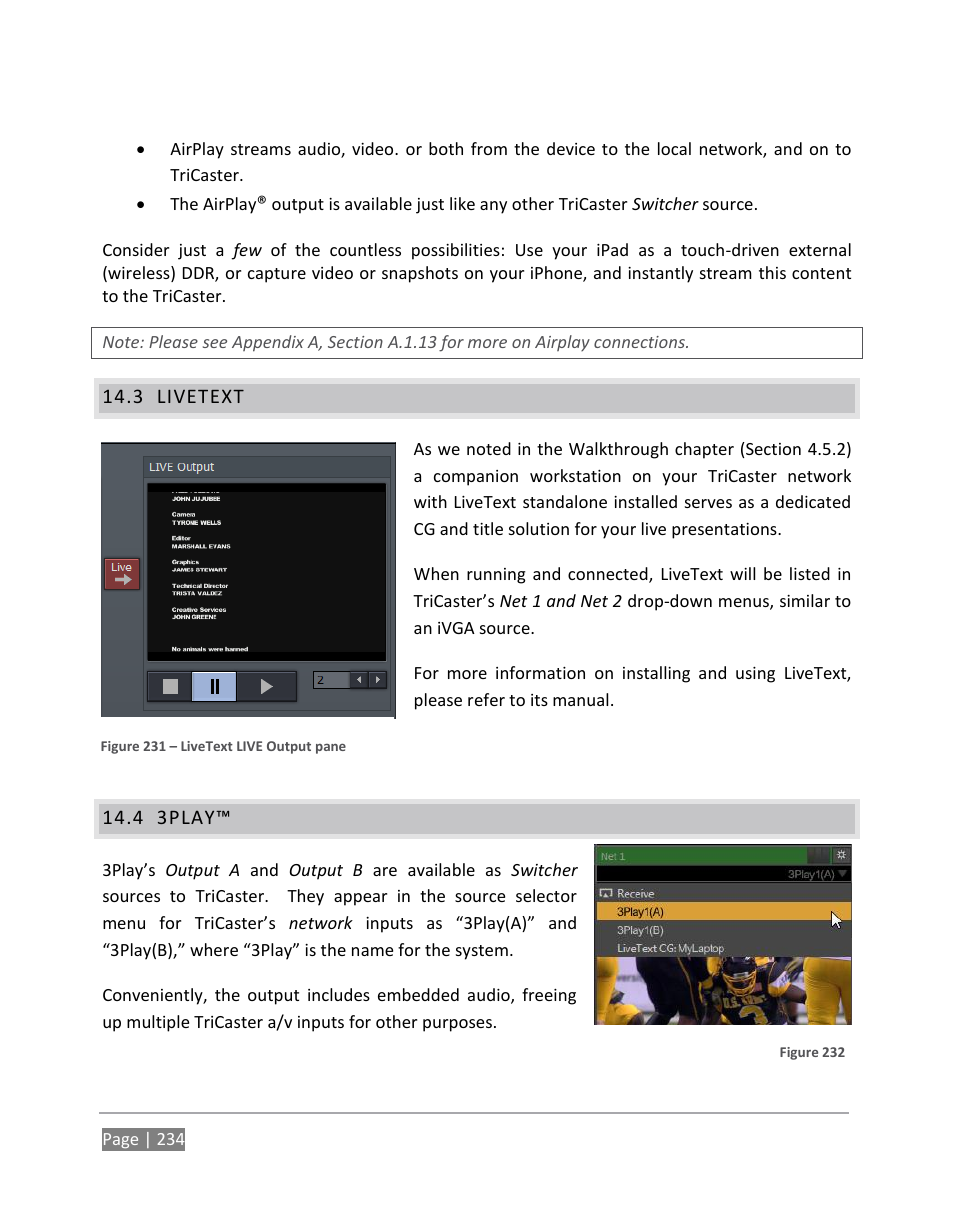 Livetext, 3play | NewTek TriCaster 855 User Manual | Page 250 / 368