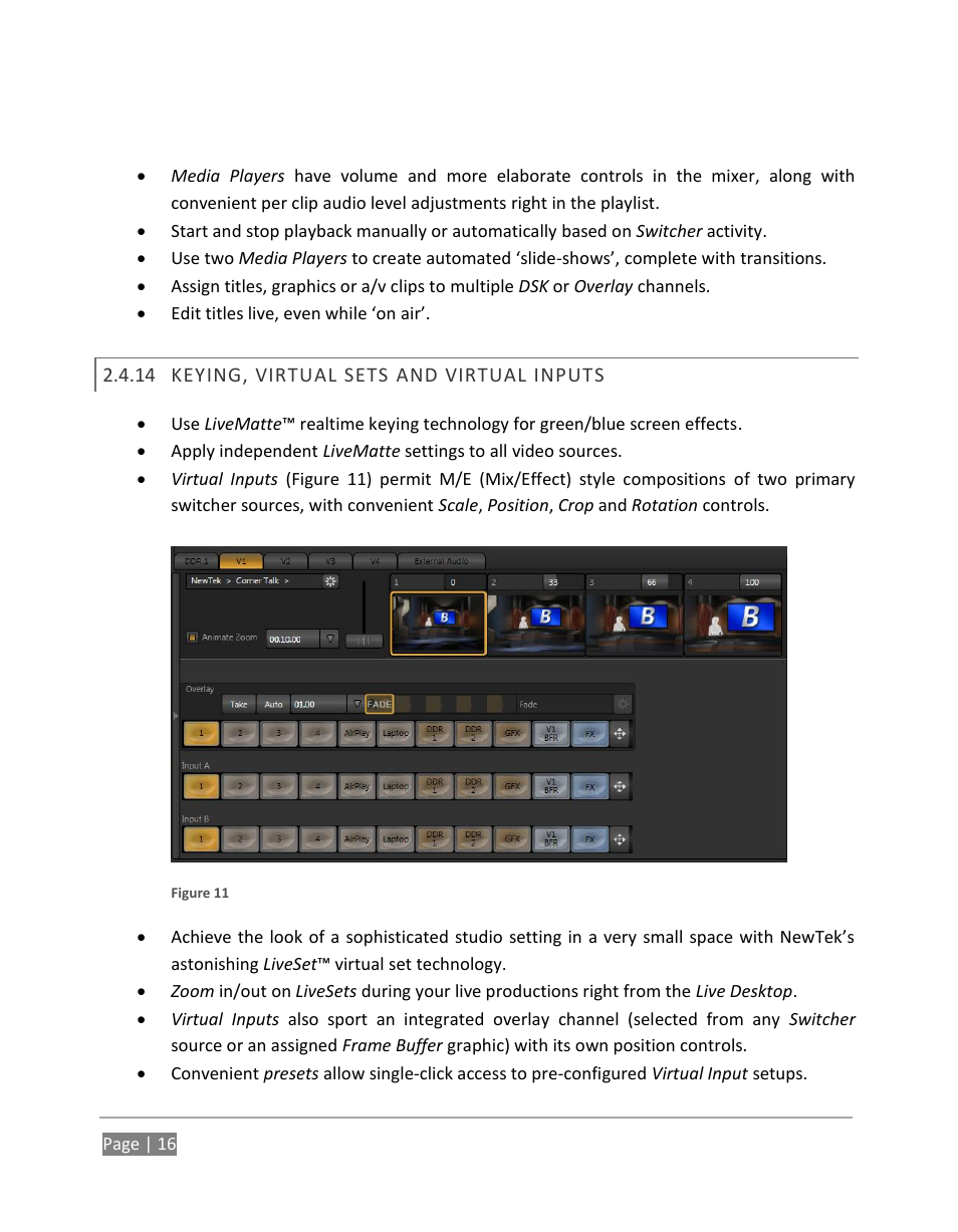 Keying, virtual sets and virtual inputs | NewTek TriCaster 855 User Manual | Page 32 / 368