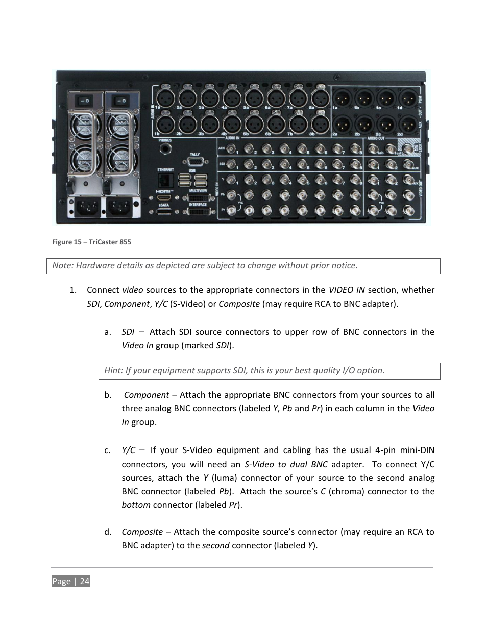 NewTek TriCaster 855 User Manual | Page 40 / 368