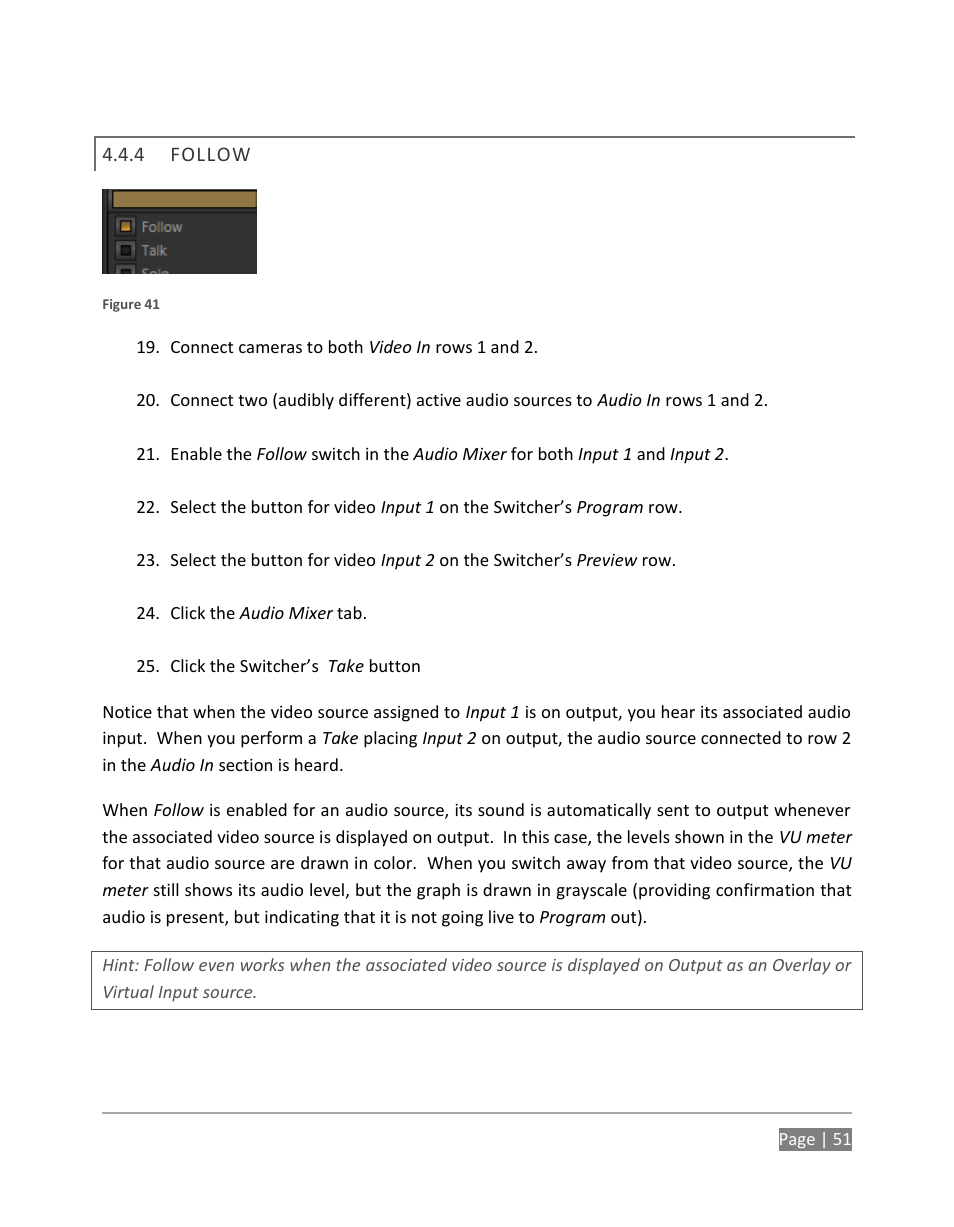 Follow | NewTek TriCaster 855 User Manual | Page 67 / 368