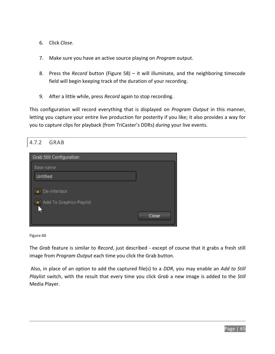 Grab | NewTek TriCaster 855 User Manual | Page 81 / 368