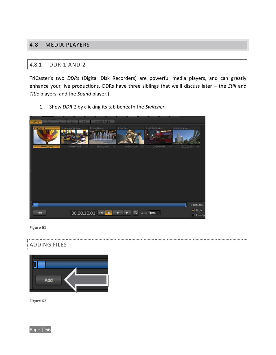 Media players, Ddr 1 and 2 | NewTek TriCaster 855 User Manual | Page 82 / 368