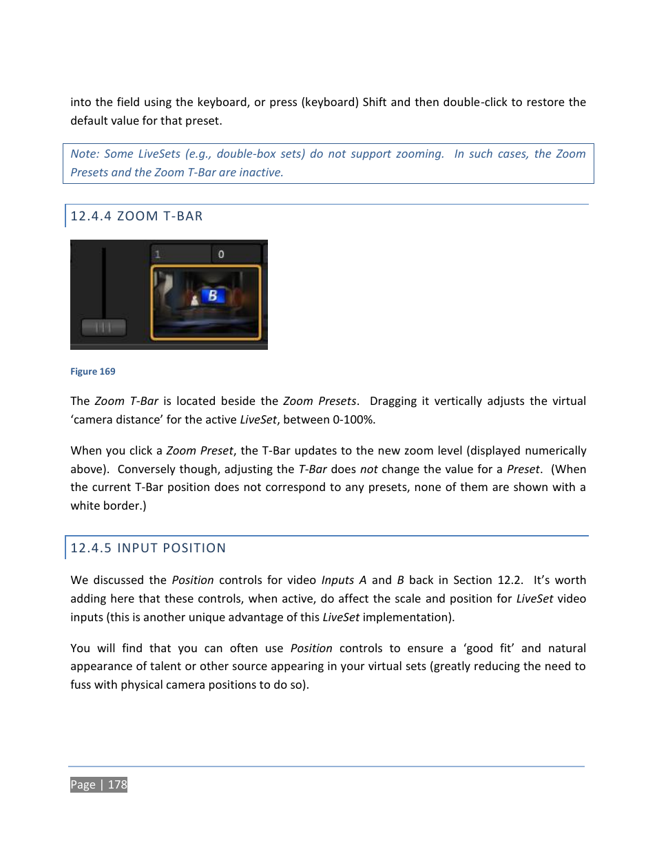 4 zoom t-bar, 5 input position, Zoom t-bar | Input position | NewTek TriCaster 300 User Manual | Page 194 / 328