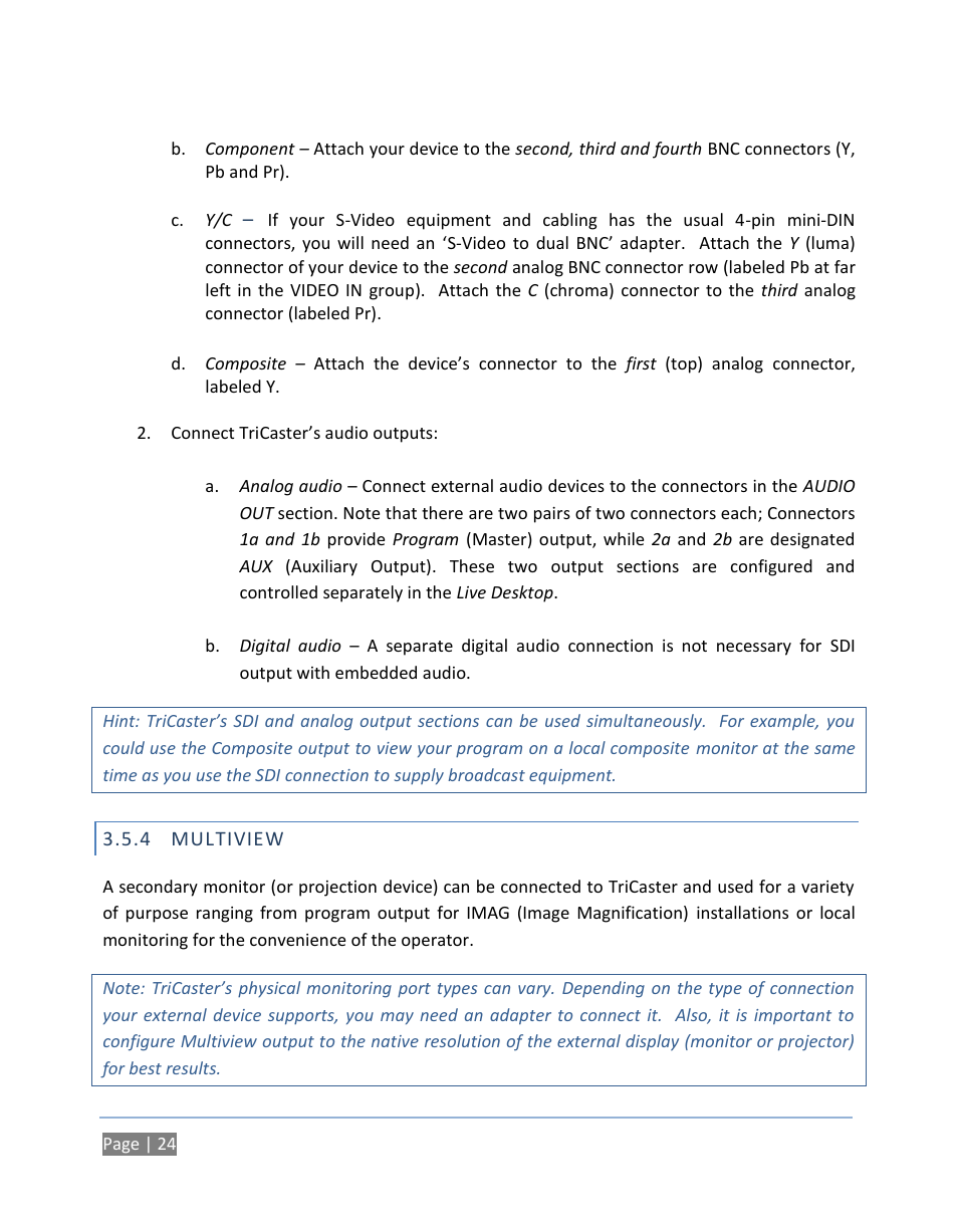 4 multiview, Multiview | NewTek TriCaster 300 User Manual | Page 40 / 328