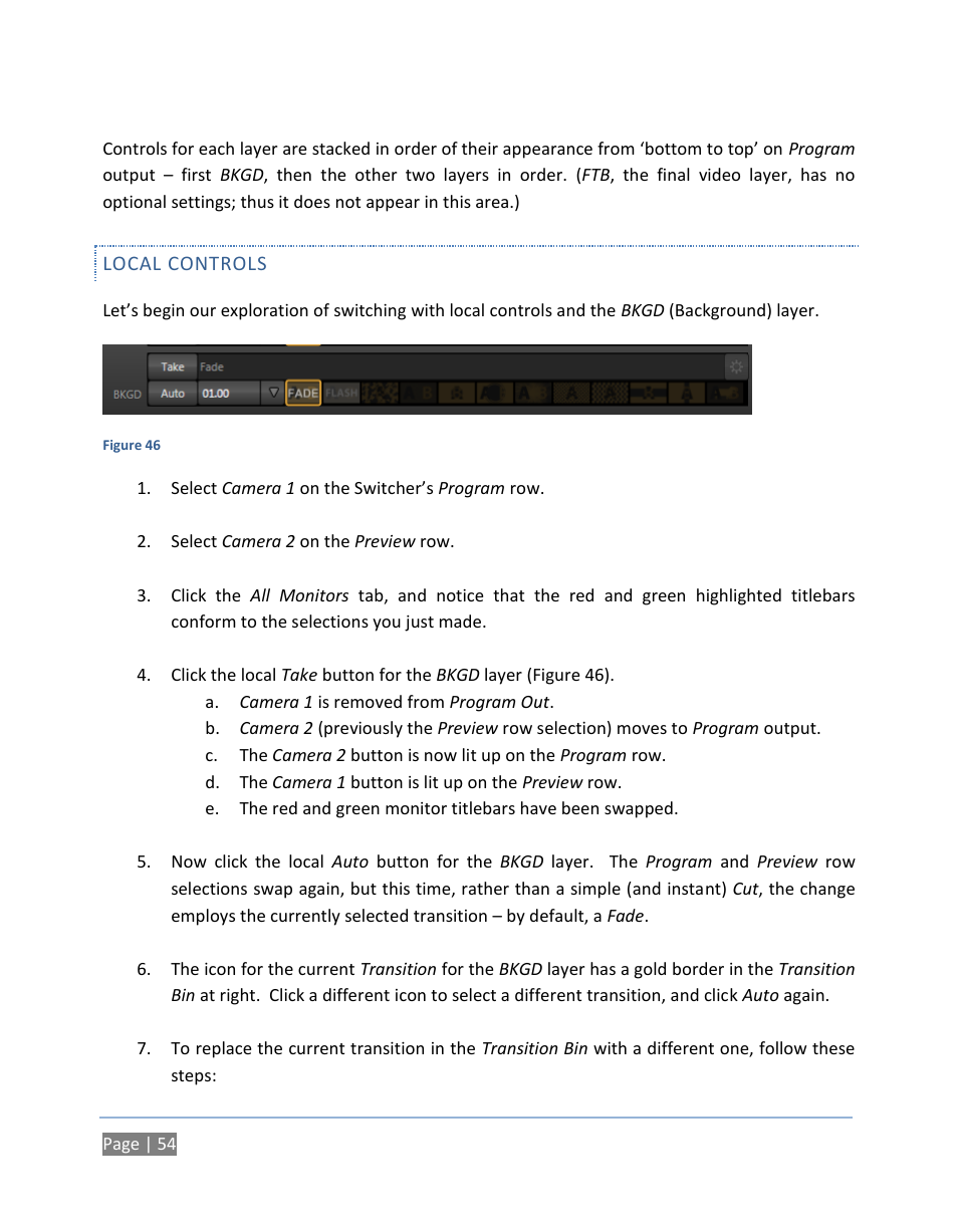 Local controls | NewTek TriCaster 300 User Manual | Page 70 / 328