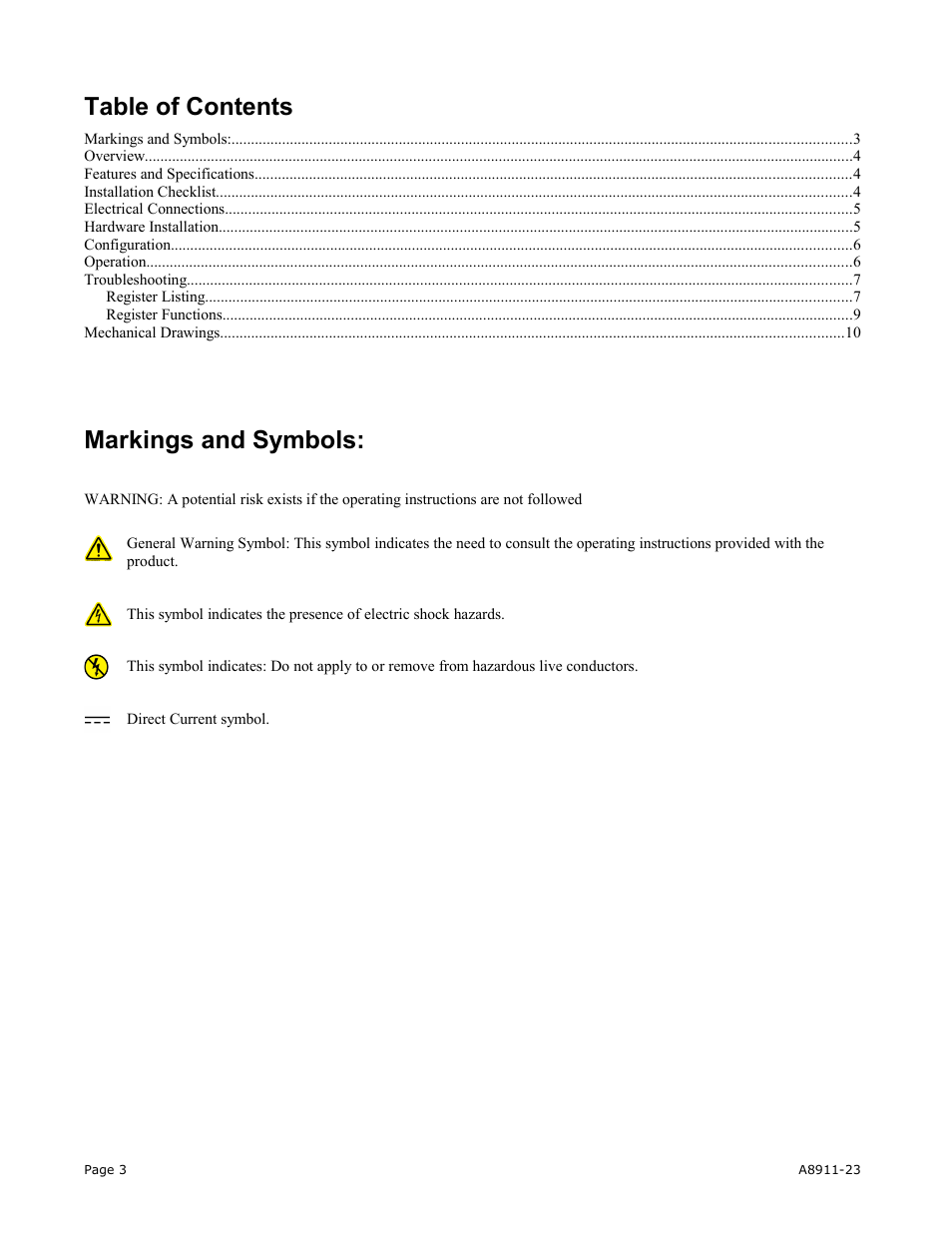 Obvius A8911-23 User Manual | Page 3 / 10