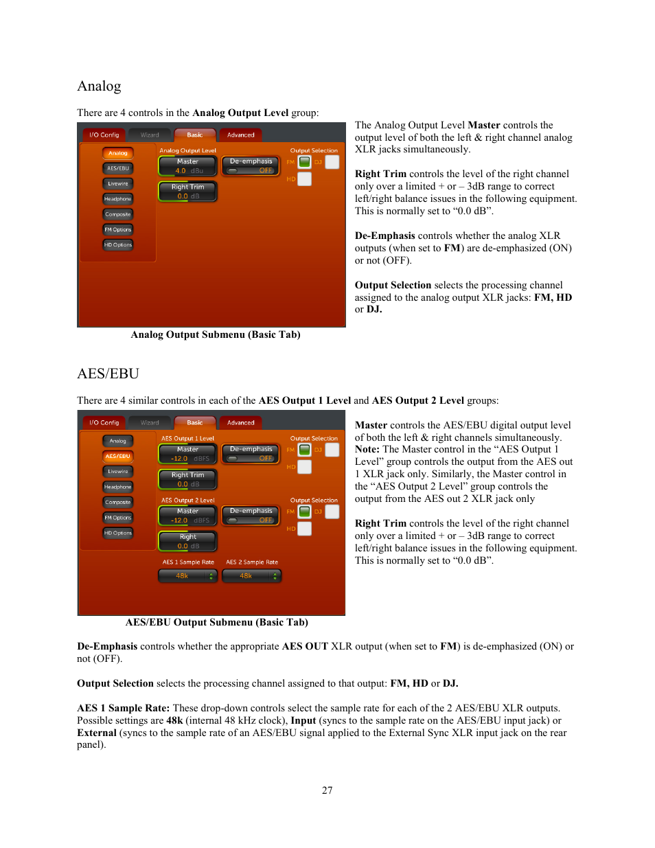 Analog, Aes/ebu | Omnia Audio Omnia.11 User Manual | Page 43 / 102